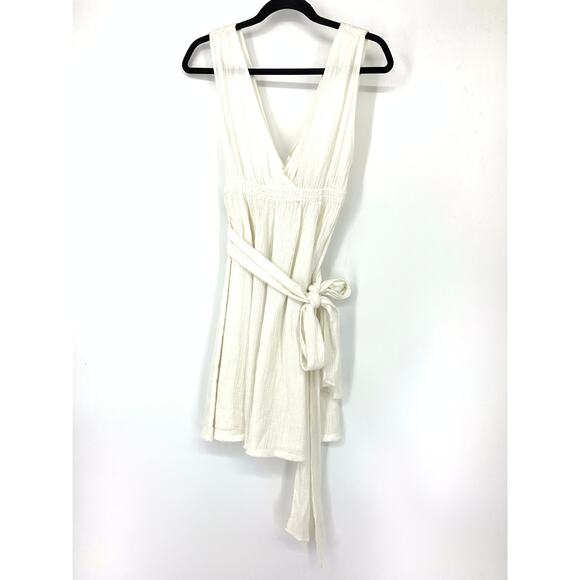 ANAAK Women's Sz 0 US XS Mini Dress Tie Waist Sleeveless White NWT - Picture 1 of 8